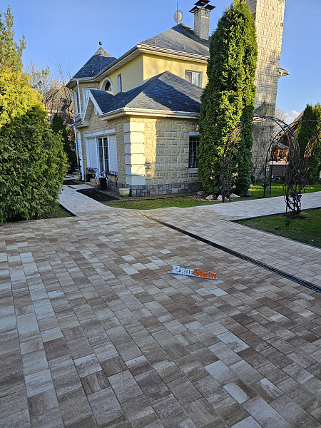 Проект Демонтаж с последующей укладкой брусчатки Травертин от Steingot 75 м2 в г. Истра